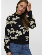 Vero Moda Pulover cu maneci lunci - Negru/Crem