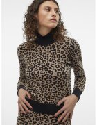 Vero Moda Pulover cu maneci lungi si model - Negru/Bej