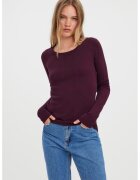 Vero Moda Pulover de bumbac cu decolteu rotund - Visiniu