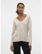 Vero Moda Pulover lejer cu decolteu in V - Crem