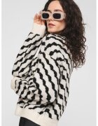 Vero Moda Pulover lejer - Negru/Alb murdar