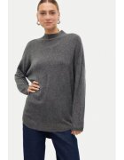 Vero Moda Pulover Plaza 10290784 Gri Loose Fit - Poliester