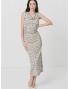 Vero Moda Rochie cu decolteu drapat - Alb/Verde