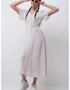 Vero Moda Rochie cu nasturi si decolteu in V Alba - Verde/Lila/Crem