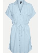 Vero Moda Rochie din in si vascoza - Albastru deschis