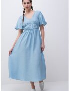 Vero Moda Rochie maxi cu decolteu in V - Albastru pastel