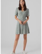 Vero Moda Rochie mini cu decolteu in V - Alb/Verde feriga