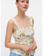 Vero Moda Top cu imprimeu floral - Rosu/Alb optic/Verde feriga