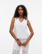 Vero Moda Top de dantela Sangallo Honey - Alb
