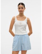 Vero Moda Top din amestec de bumbac organic cu detaliu brodat - Alb
