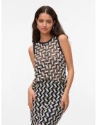 Vero Moda Top din tricot cu model chevron - Alb/Bleumarin