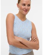 Vero Moda Top slim fit cu decolteu la baza gatului - Albastru pastel