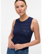 Vero Moda Top slim fit cu decolteu la baza gatului - Bleumarin