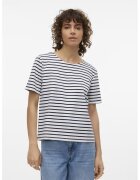 Vero Moda Tricou cu fermoar pe partea din spate - Alb/Bleumarin
