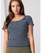 Vero Moda Tricou cu model in dungi - Bleumarin