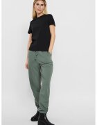 Vero Moda Tricou de bumbac organic cu decolteu la baza gatului - Negru
