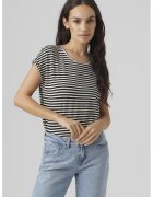 Vero Moda Tricou din amestec de lyocell - Alb/Negru