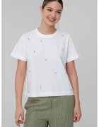 Vero Moda Tricou din bumbac organic cu broderie - Alb/Verde/Roz