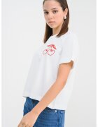 Vero Moda Tricou din bumbac organic cu imprimeu - Rosu/Alb