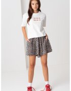 Vero Moda Tricou din bumbac organic cu imprimeu text - Alb/Albastru prafuit