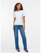 Vero Moda Tricou din bumbac organic cu strasuri - Alb