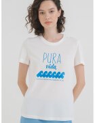Vero Moda Tricou din bumbac organic Vigga - Alb/Albastru