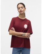 Vero Moda Tricou lejer din bumbac organic - Visiniu