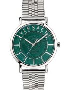 Versace Ceas barbatesc V-Essential - metalic - 40mm - 5 ATM - argintiu/verde