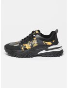 Versace Jeans Couture Pantofi sport cu model si garnituri de piele ecologica - Alb/Negru/Galben