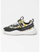 Versace Jeans Couture Pantofi sport cu model si garnituri din material textil - Alb/Negru/Galben