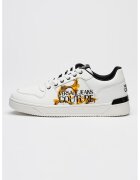 Versace Jeans Couture Pantofi sport din piele cu imprimeu logo lateral - Portocaliu pal/Alb optic