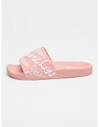 Versace Jeans Couture Papuci cu imprimeu logo - Alb/Roz pastel