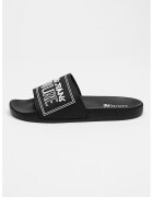 Versace Jeans Couture Papuci cu logo in relief - Alb/Negru