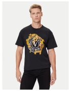 Versace Jeans Couture Tricou barbati negru/galben/alb - bumbac