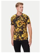 Versace Jeans Couture Tricou barbati negru/galben - din bumbac