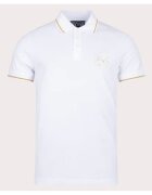 VERSACE JEANS Tricou polo barbati - Bumbac - Alb/Auriu - Alb