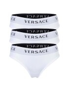 Versace Set de chiloti cu banda logo in talie 14025 - 3 perechi - Alb