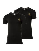 Versace Set de tricouri de casa cu decolteu la baza gatului - 2 piese - Negru