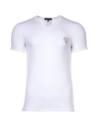 Versace Tricou de casa cu decolteu in V si logo pe piept - Alb