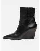 Vic Matié Botine din piele cu talpa wedge - Negru