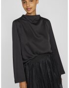 Vila Bluza de satin cu maneci evazate - Negru stins