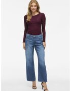 Vila Bluza slim fit Larine - Rosu inchis