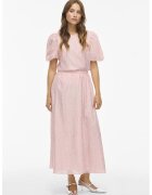 Vila Fusta maxi cu broderie - Roz