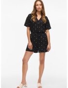 Vila Pantaloni scurti cu snur in talie si model - Negru