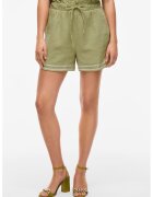 Vila Pantaloni scurti de bumbac organic - cu talie inalta - Verde
