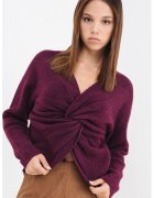 Vila Pulover din amestec de lana cu model rasucit in partea din fata - Violet tyrian