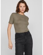 Vila Tricou din amestec de modal cu decolteu la baza gatului
