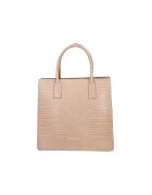 Viola Castellani Geanta crossbody de piele cu aspect de piele de reptila - Maro taupe deschis