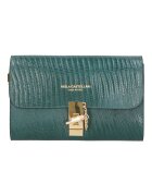 Viola Castellani Geanta crossbody texturata din piele - Verde inchis