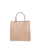Viola Castellani Geanta tote din piele cu bareta detasabila - Maro taupe deschis